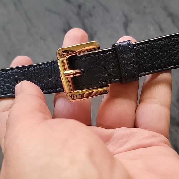 MICHAEL KORS Leather Large Megan Bag Navy Blue w/ Gold Tone Hardware NWOT - Picture 7 of 16